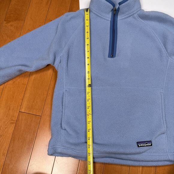 Patagonia Classic Womens Synchilla Marsupial 1/4 Zip Pullover Fleece Small Blue - Picture 11 of 16